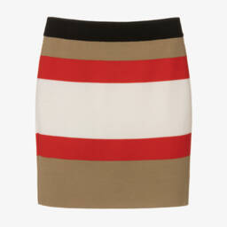 Burberry-Girls Iconic Striped Woolen Skirt | Childrensalon Outlet