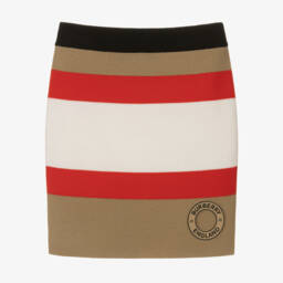 Burberry-Girls Iconic Striped Woolen Skirt | Childrensalon Outlet