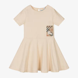 Burberry-Girls Ivory Cotton Elegance Dress | Childrensalon Outlet