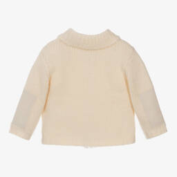 Burberry-Girls Ivory Wool Knit Cardigan | Childrensalon Outlet