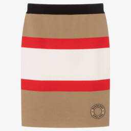 Burberry-تنورة شريط الأيقونة من صوف الميرينو للبنات | Childrensalon Outlet