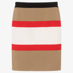 Burberry-تنورة شريط الأيقونة من صوف الميرينو للبنات | Childrensalon Outlet