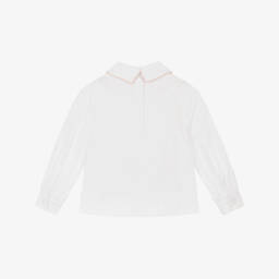 Burberry-Girls Organic Cotton White Blouse | Childrensalon Outlet