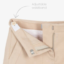 Burberry-Бежевые широкие брюки из хлопка для девочек | Childrensalon Outlet