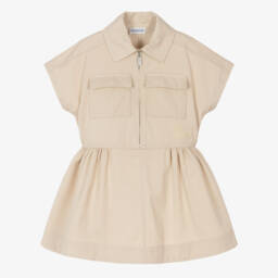 Burberry-Girls Pale Stone Twill Dress | Childrensalon Outlet