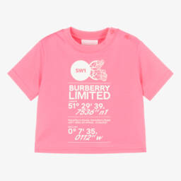Burberry-Розовая хлопковая футболка для малышей | Childrensalon Outlet