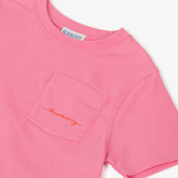Burberry-Розовая футболка из органического хлопка для девочек | Childrensalon Outlet