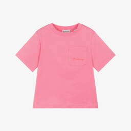 Burberry-Розовая футболка из органического хлопка для девочек | Childrensalon Outlet