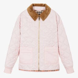 Burberry-Винтажная стеганая куртка розовая для девочек | Childrensalon Outlet