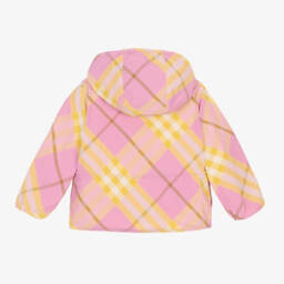 Burberry-Girls Pink & Yellow Check Windbreaker | Childrensalon Outlet