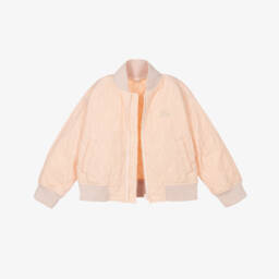 Burberry-Girls Quilted Blush Bomber Coat | Childrensalon Outlet