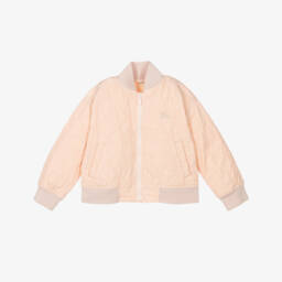Burberry-Girls Quilted Blush Bomber Coat | Childrensalon Outlet
