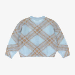 Burberry-Голубой кардиган из мохера и шерсти для девочек | Childrensalon Outlet