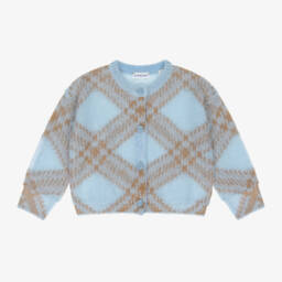 Burberry-Голубой кардиган из мохера и шерсти для девочек | Childrensalon Outlet