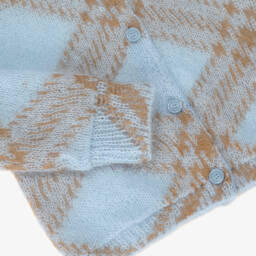 Burberry-Голубой кардиган из мохера и шерсти для девочек | Childrensalon Outlet