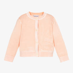 Burberry-Girls Soft Pink Knit Cardigan | Childrensalon Outlet