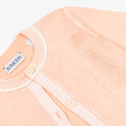 Burberry-Girls Soft Pink Knit Cardigan | Childrensalon Outlet