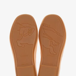 Burberry-Girls Soft Pink Leather Flats | Childrensalon Outlet