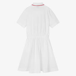 Burberry-Girls Varsity-Inspired White Polo Dress | Childrensalon Outlet