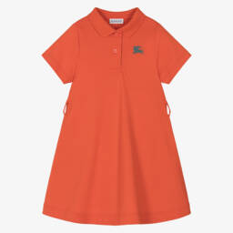 Burberry-Girls Vibrant Cotton Polo Frock | Childrensalon Outlet