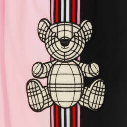 Burberry-بنطلون رياضي وردي زاهي للبنات مع تصميم دب | Childrensalon Outlet