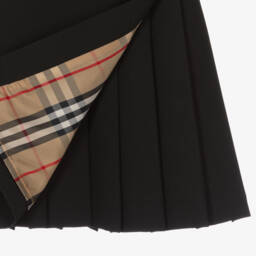 Burberry-Girls Vintage-Inspired Black Check Kilt | Childrensalon Outlet