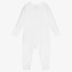 Burberry-Белый хлопковый ромпер для малышек | Childrensalon Outlet