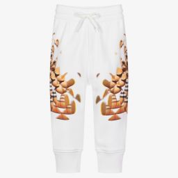 Burberry-جوغرز قطن جيرسي لون أبيض للبنات | Childrensalon Outlet