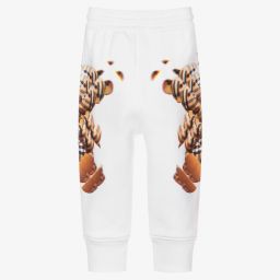 Burberry-جوغرز قطن جيرسي لون أبيض للبنات | Childrensalon Outlet