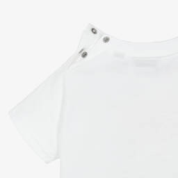 Burberry-Girls White Rose Print Tee | Childrensalon Outlet