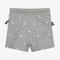 Burberry-شورت أطفال بناتي قطن جيرسي لون رمادي | Childrensalon Outlet