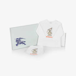 Burberry-Little Boy's White Bear Two-Piece Set | Childrensalon Outlet