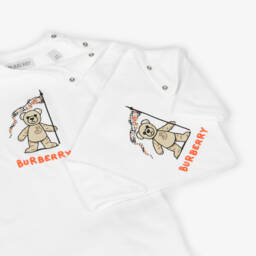 Burberry-Little Boy's White Bear Two-Piece Set | Childrensalon Outlet