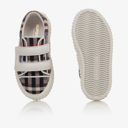 Burberry-Розовые парусиновые кроссовки в клетку | Childrensalon Outlet