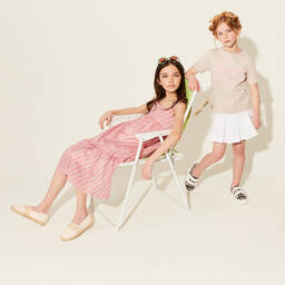 Burberry-Розовые парусиновые кроссовки в клетку | Childrensalon Outlet