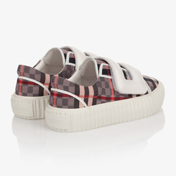 Burberry-Розовые парусиновые кроссовки в клетку | Childrensalon Outlet