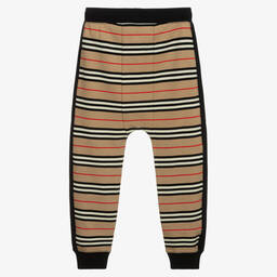 Burberry-Бежевые спортивные брюки в полоску для подростков | Childrensalon Outlet