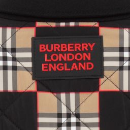 Burberry-معطف مزيج صوف وكشمير كاروهات لون أسود وبيج للمراهقين | Childrensalon Outlet