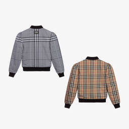 Burberry-Teen Black Checked Reversible  Jacket  | Childrensalon Outlet