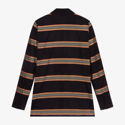 Burberry-Teen Black Icon Stripe Shirt | Childrensalon Outlet