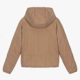 Burberry-Teen Boys Beige Hooded Jacket | Childrensalon Outlet