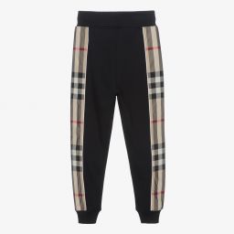 Burberry-Teen Boys Black Cotton Joggers | Childrensalon Outlet