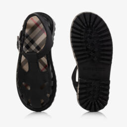 Burberry-Teen Boys Black Vintage Sole Sandals | Childrensalon Outlet