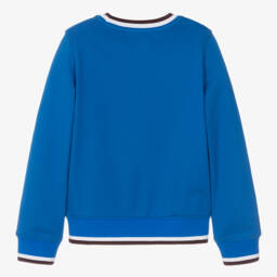 Burberry-بلوفر أزرق شبابي بتصميم جامعي | Childrensalon Outlet