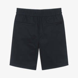 Burberry-Teen Boys Cotton Twill Blue Shorts | Childrensalon Outlet