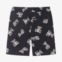 Burberry-Teen Boys Navy Bear Print Shorts | Childrensalon Outlet