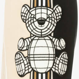 Burberry-Подростковые мягкие бежевые брюки с медведем для мальчиков | Childrensalon Outlet