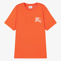 Burberry-Teen Boys Vibrant Orange Cotton Tee | Childrensalon Outlet
