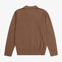 Burberry-Teen Brown Logo Cardigan | Childrensalon Outlet