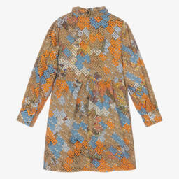 Burberry-فستان بيج بشعار للبنات المراهقات | Childrensalon Outlet